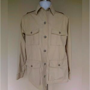 1990s Vintage Eddie Bauer C.C. Filson Co. cream safari style shirt jacket